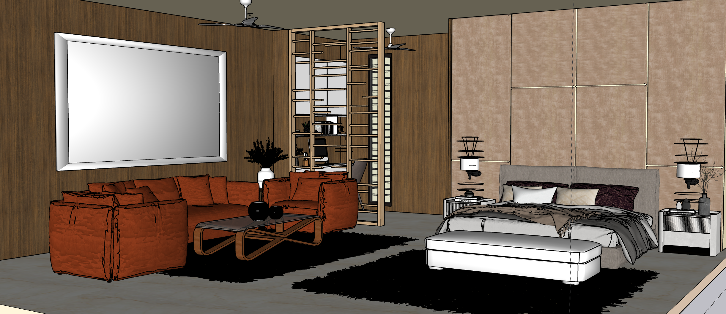 Bedroom with lounge area
