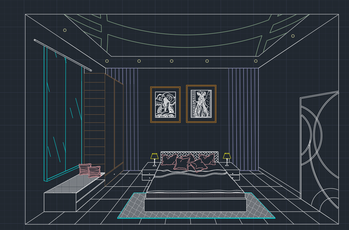 Hand perspective sketch