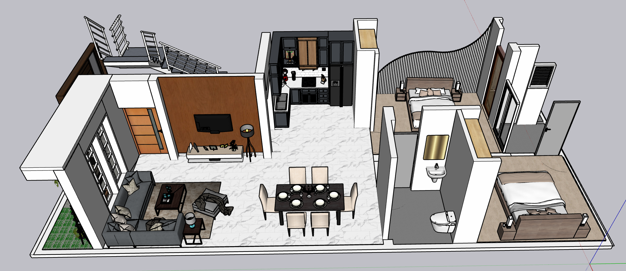 Two-storey compact house