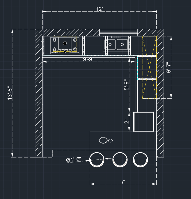 Modular kitchen layout