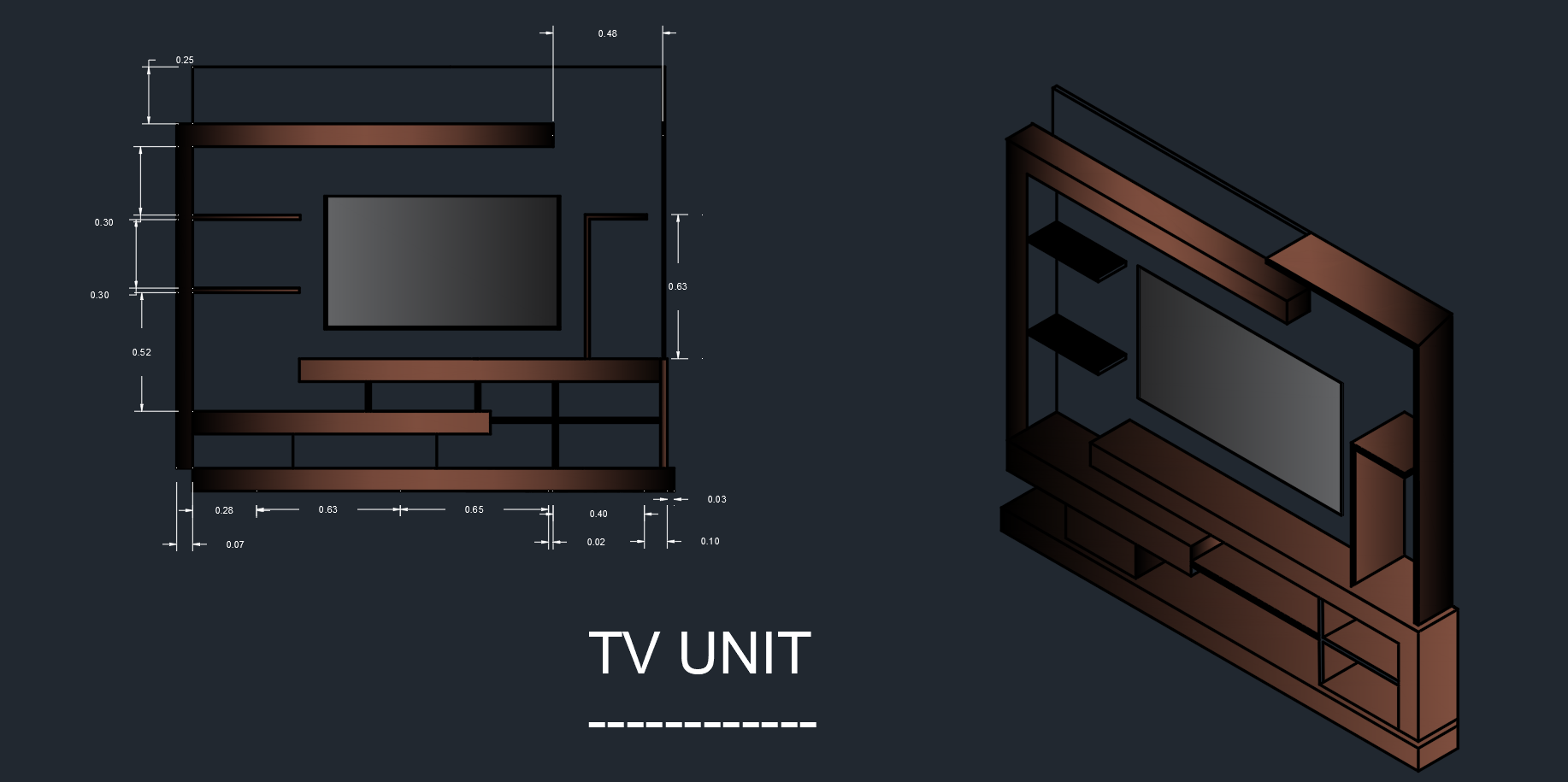TV unit isometric
